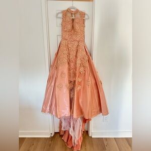 Multicolored Sleeveless Gown for Bride